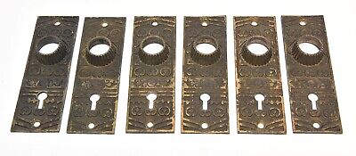 3 Sets Of Vintage Matching Eastlake Style Solid Brass Door Plates Sets