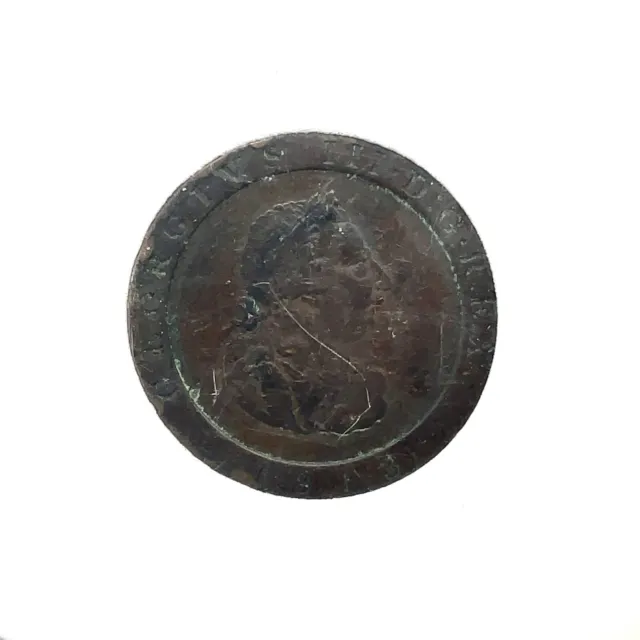 Isle of Man - 1813 King George III  Copper  Half 1/2 Penny  KM#10
