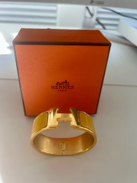 HERMES YELLOW GOLD WIDE CLIC CLAC Bracelet PM - Near perfect condition! 2