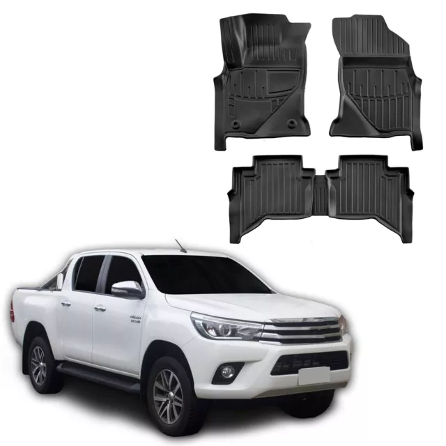 SCOUTT 3D PREMIUM TAPIS DE SOL EN CAOUTCHOUC pour TOYOTA HILUX depuis 2015