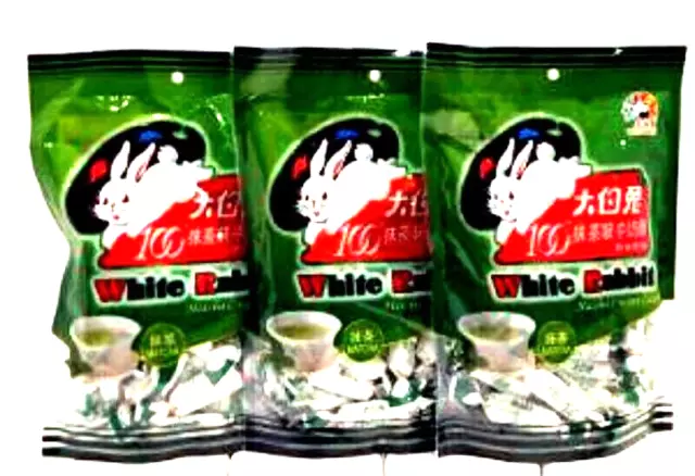 White Rabbit Green Tea Matcha Creamy Milk Candy 5.3 oz ( Pack of 3 )