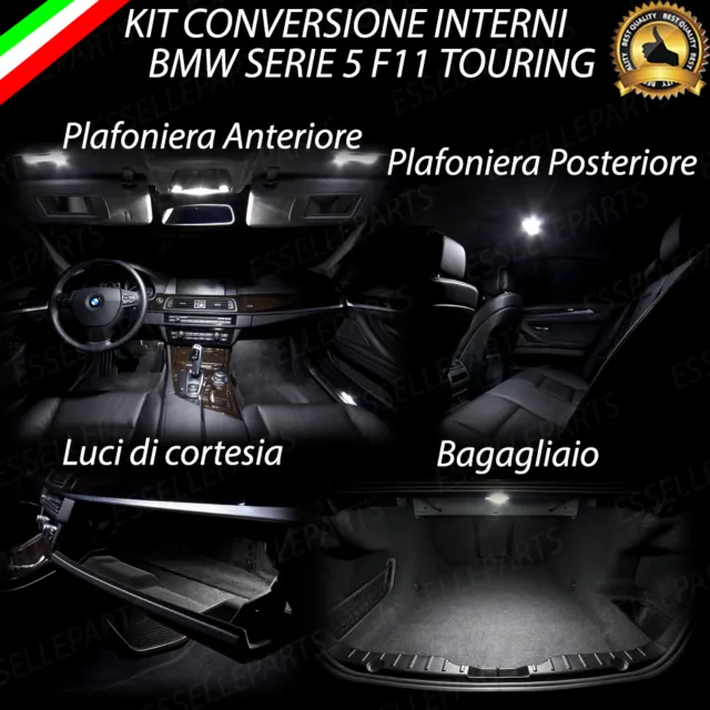 Kit Led Interni + Antipozzanghera Bmw Serie 5 F11 6000K Canbus No Avaria Luci