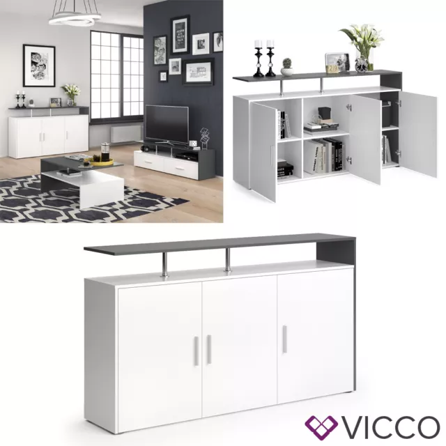 Credenza Comodino Armadio Cassettone Armadio per TV Amato Bianco Antracite Vicco