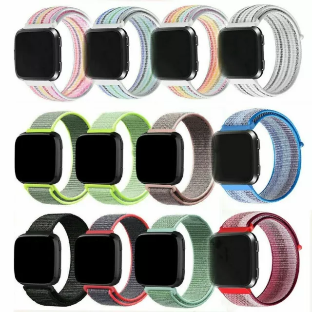 For Fitbit Sense 1/2 Fitbit Versa 2/3/4 Strap Nylon Loop Woven Sports Watch Band