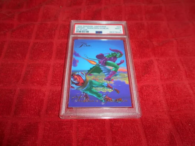 1994 Flair Marvel Universe Spider-Man/ Green Goblin #22 Graded Psa 9 Box 1