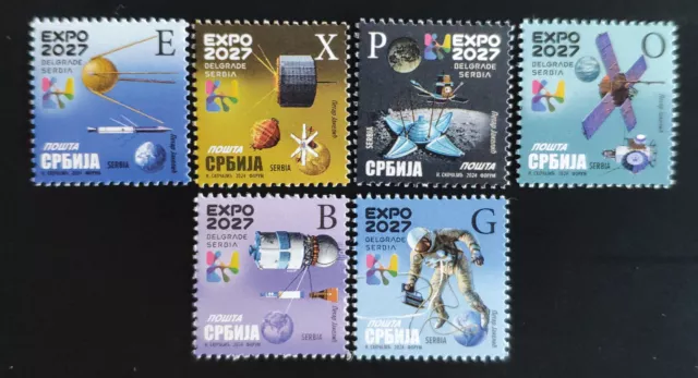 Serbia 2024 EXPO 2027 Space Cosmonaut Rocket Satellite MNH