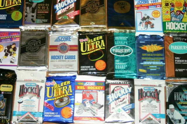 Huge Lot 55+ Vintage Hockey Cards Unopened Packs Total of 55+ Card per lot NHL