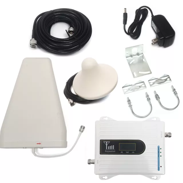 900/1800/2100MHz Cell Phone Signal Booster GSM 3G 4G LTE Amplifier Kit Band New