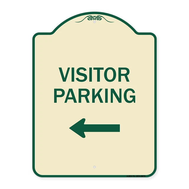 Designer Series - Visitor Parking 1 | Tan & Green Heavy-Gauge Aluminum