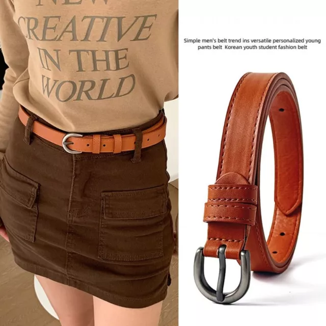 Versatile Pin Buckle Waistband Luxury Design Jeans Belt Thin Waist Strap