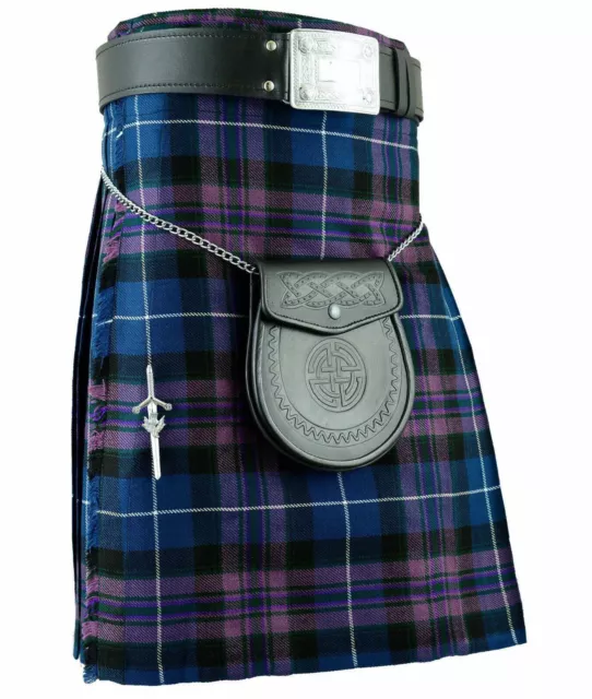 Scottish Mens Pride Of Scotland Kilt 16oz, Skirt Dress 8 Yard Tartan Kilts