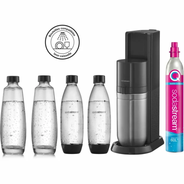 Machine à soda SODASTREAM DUO Noire Pack 4 bouteilles