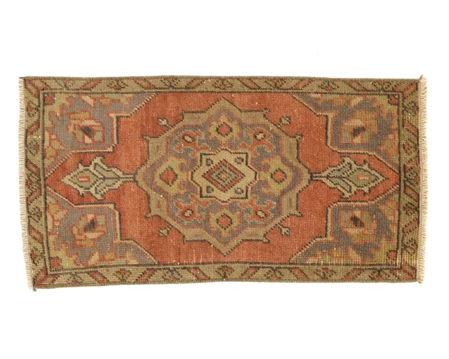 piccolo tappeto vintage turco boho persiano marocchino zerbino da bagno...