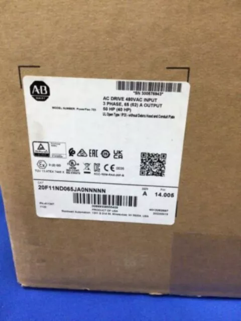 New Sealed Allen-Bradley 20F11ND065JA0NNNNN 753 AC Drive,Air Cooled,Filtered