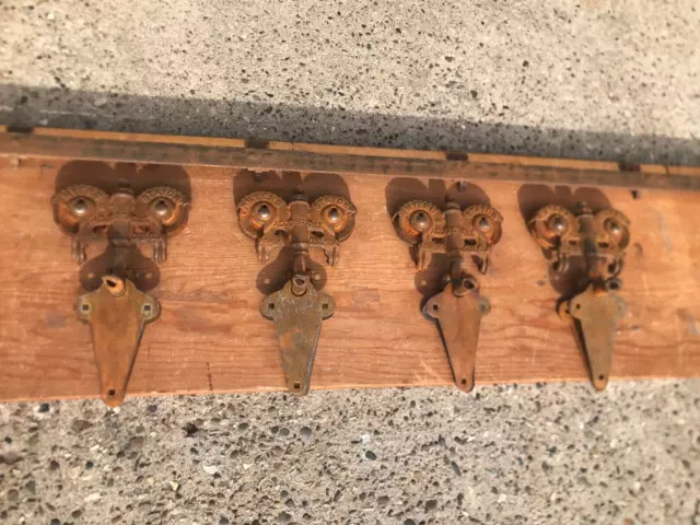 4 antique myers barn door rollers w/ 10' of track  architectural salvage