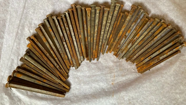 Antique Wrought Iron Cut Nails w/ Square Heads Restoration Real Antique Hardware