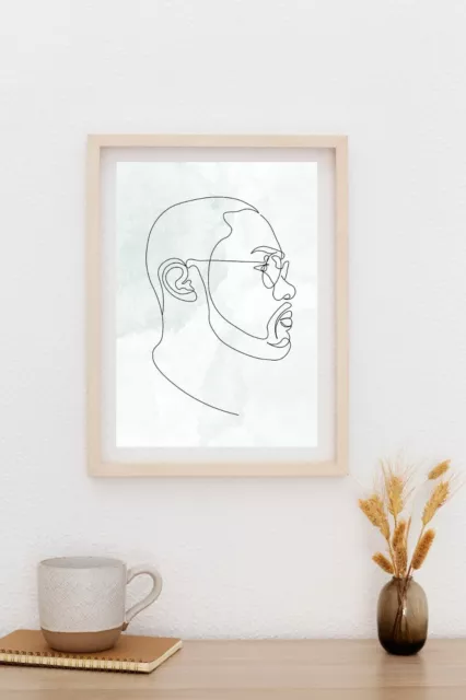 Hombres con retrato de vidrio | Arte de una línea | Decoración del hogar |...