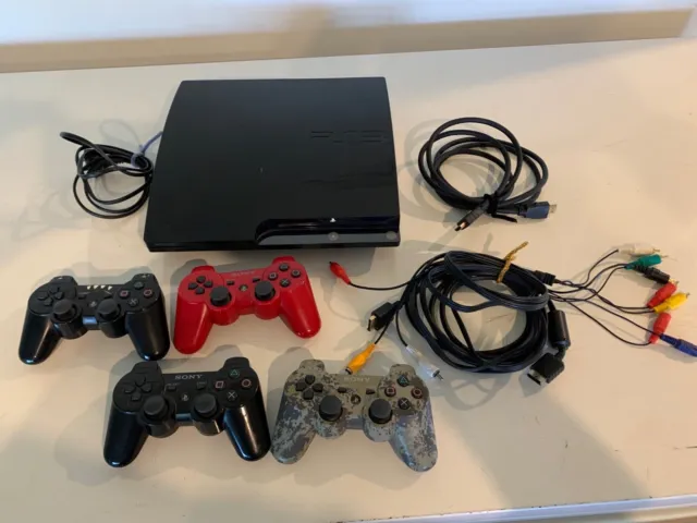 Sony PS3 Console, Slim black 120 GB, 4 controllers, 47 games