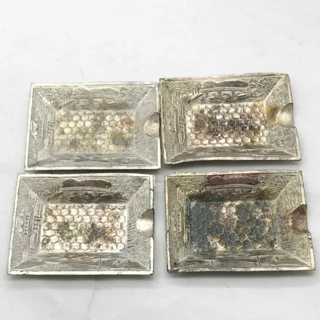 Antique Japanese Silver Plated Cigarette Ashtrays