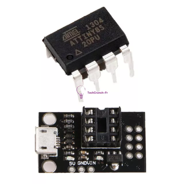 Mini ATTINY85 Micro USB Development Programmer Board for Tiny85-20PU DIP-8 IC NE