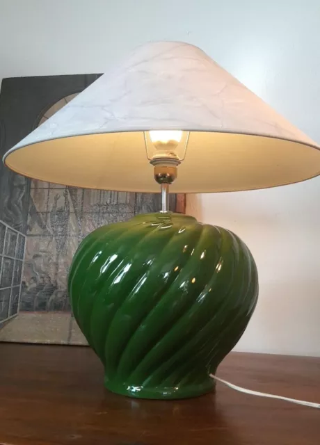 Große Keramik Tischlampe im Stil von Tommaso Barbi - vintage Lampe 70-er