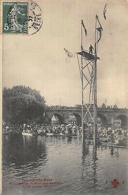 CPA 94 joinville le pont diving death in 1907