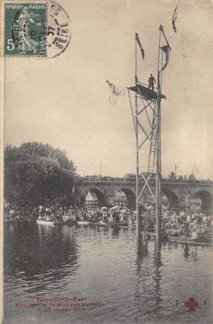 Cpa 94 Joinville Le Pont Plongeon De La Mort In 1907