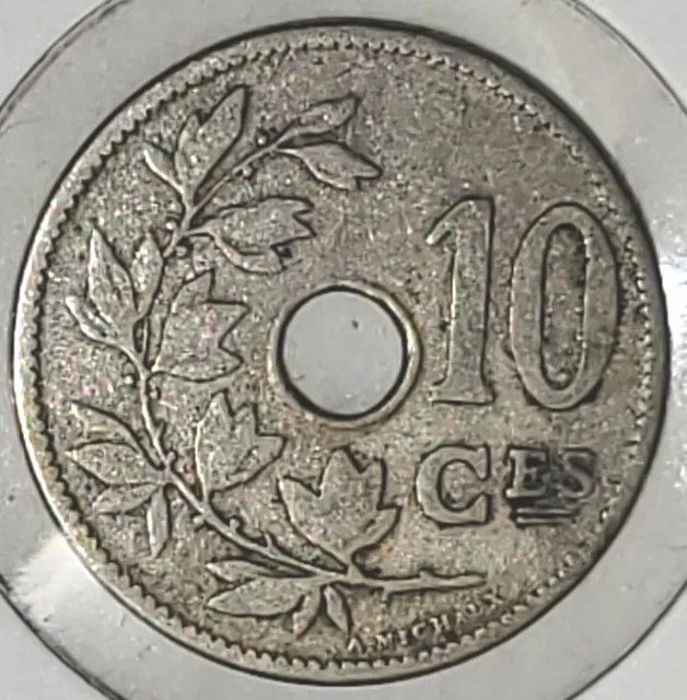 1902 BELGIUM 10 CENTIMES - Excellent Coin - FREE SHIP - Premium Vintage Bin #21