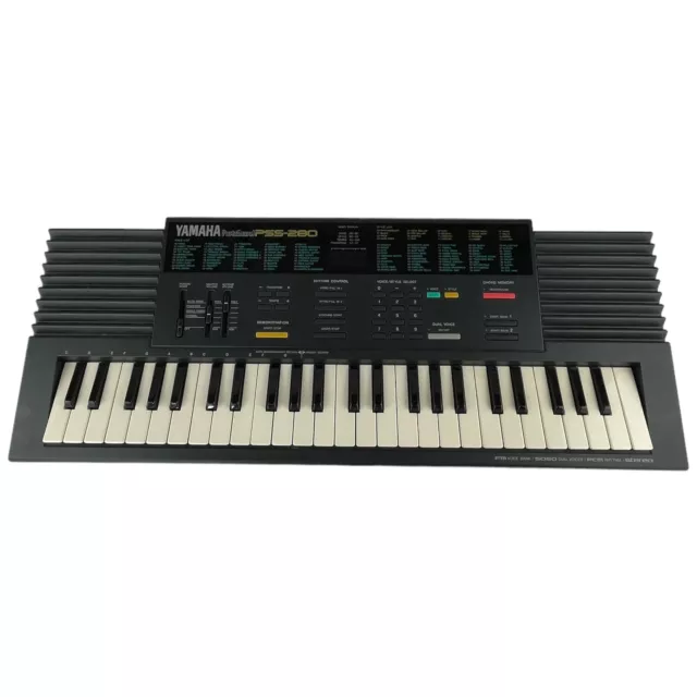Yamaha PSS-280 FM PCM Dual Voice Stereo Keyboard Synthersizer w/Cord Manual Case