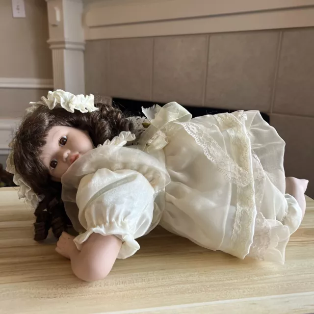 Heritage Signature Collection Porcelain Doll On Belly 17”