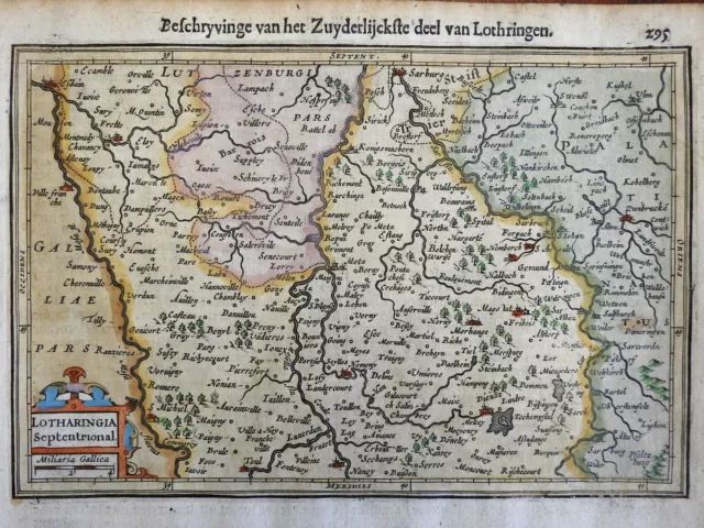 Lorraine France Lotharingia Nancy 1638 Mercator miniature map