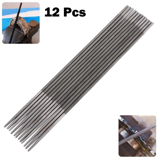 Set file motosega cuscinetto in acciaio perfettamente progettato (12 pz) per lavorazione del legno