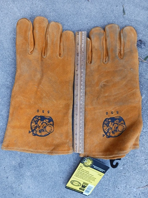 Vintage Black Stallion Cowhide Welding Gloves Large Unworn