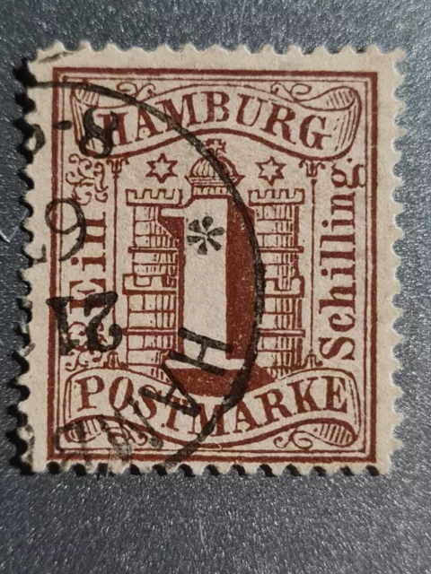 Schöne uralte Klassik Briefmarke weltweit aus Hamburg Altdeutschland