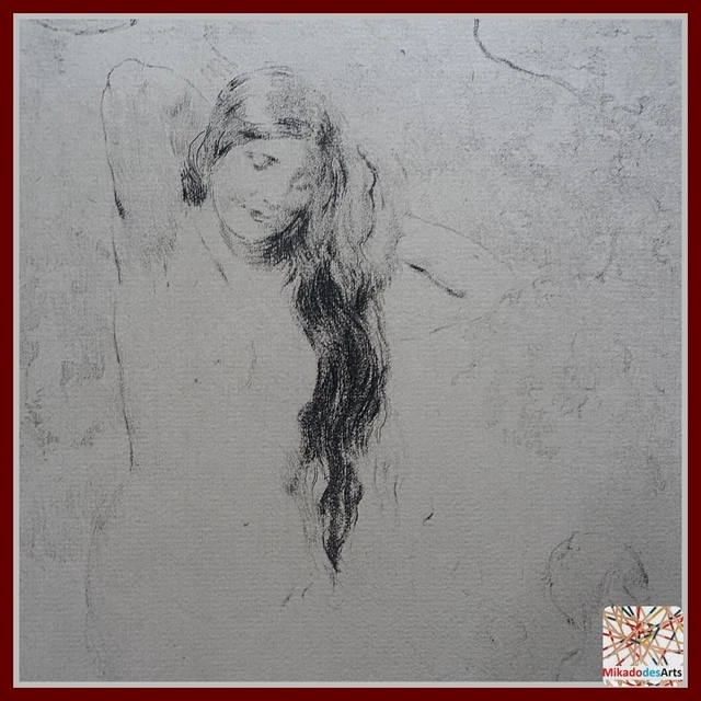 ARMAND BERTON FEMME nue et faune Eau forte verni mou 1er état un des 2