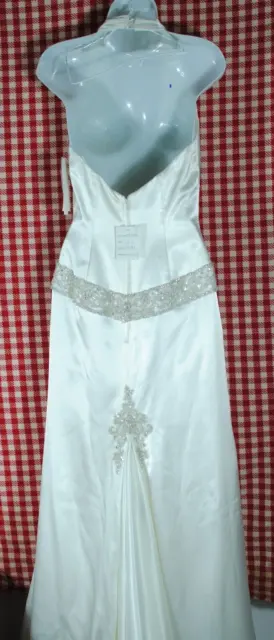 Galina Signature Wedding Dress David's Bridal Halter Ivory Style SV9563 NWT Sz 4