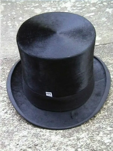 Cappello top antico Austin Reed London seta nera taglia 7.