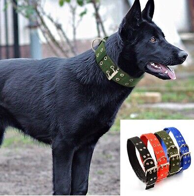 US Tactical Heavy Duty Nylon Large Dog Collar K9 Military with Metal Buckle