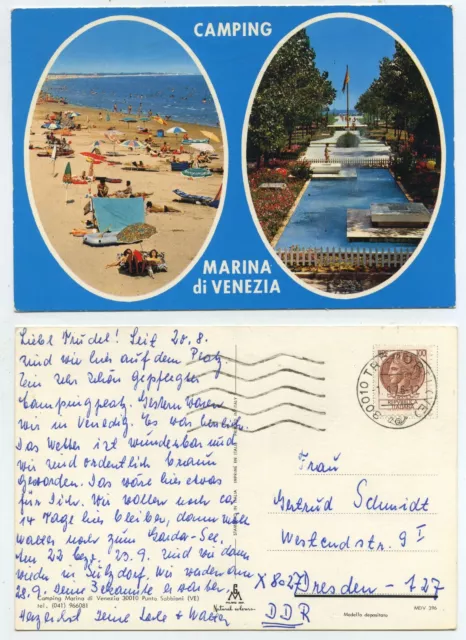 58145 - Sabbioni Point - Camping Marina di Venezia - post office, run 1.9.1976