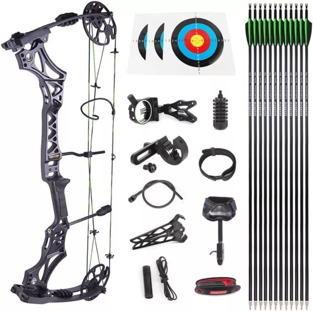 ARCHERY COMPOUND BOW Kit 30-70lbs Adjustable Hunting Right Hand