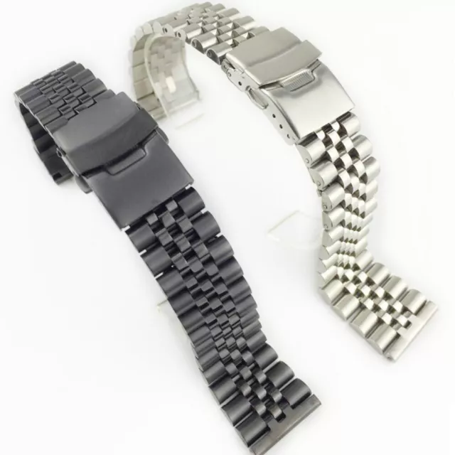 18-26mm Stainless Steel Metal Bracelet Clasp Buckle Replacement Watch Band Strap