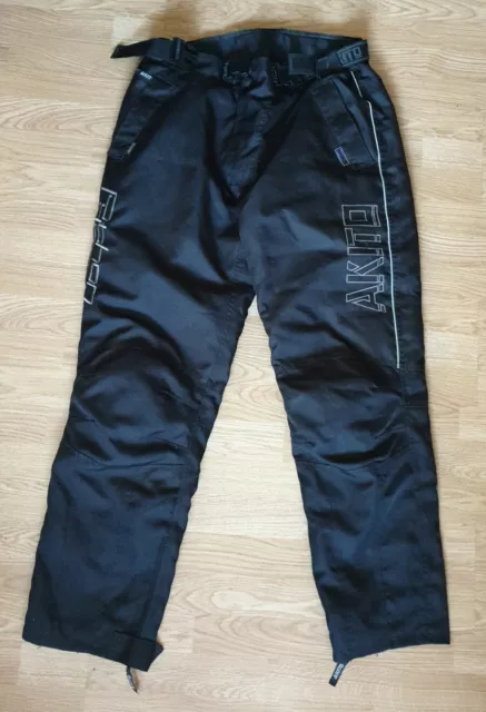 Pantaloni da moto in tessuto Akito Phyton da uomo taglia XL ginocchia corazzate neri