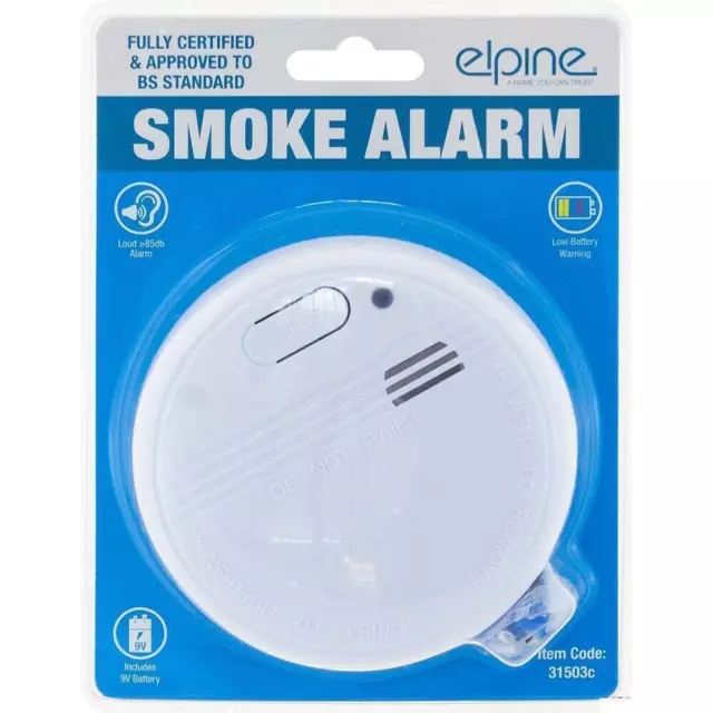 Smoke Detector Alarm Photoelectric Home Garage Warehouse Low Battery Warning