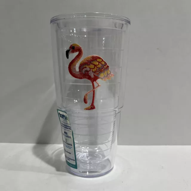 Tervis Pink Flamingo Tumbler 24 oz With Embroidered Patch - NO LID