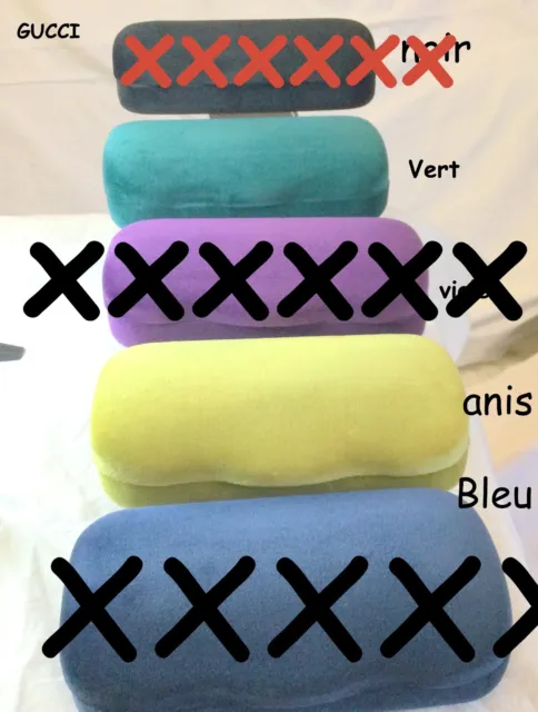 GUCCI Etui Lunette/Boite Rangement/Bijou+Pochon+Tissu Vintage Neuf 4 couleurs PM