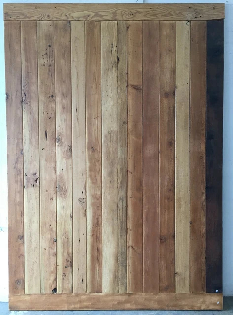 Rustic reclaimed lumber barn door with rail system 67.75 X 96 X 1.5 mirror green 2