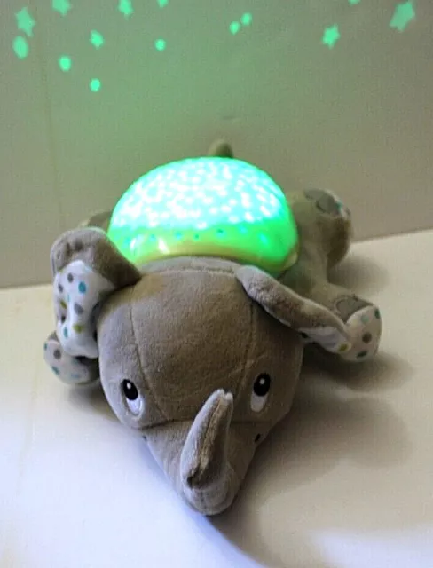 Summer Infant Swaddle Me Elephant Slumber Buddies Gray Green Light Stars Music