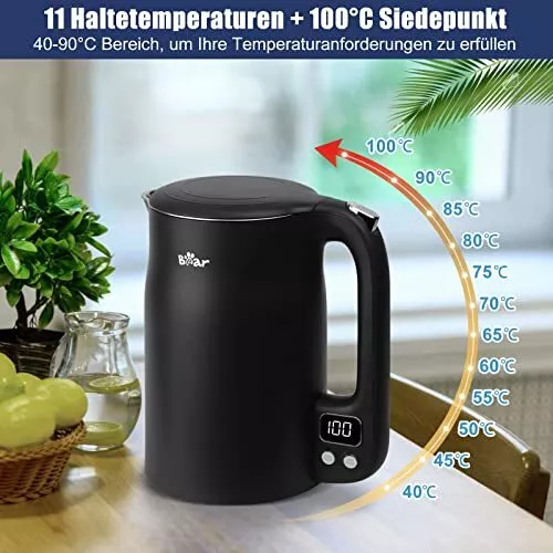 Bear 17L 304 Edelstahl Wasserkocher mit 11 Temperaturen 1800w Trockenaufschutz 2