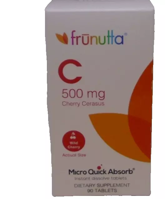 2 BOXES Frunutta Vitamin C 500 Micro Quick Absorb 180 Fast Dissolve Cherry Tabs