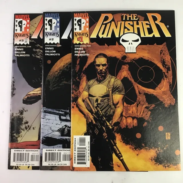The PUNISHER #1, 2, 3 - Vol 3 - Marvel Knights Garth Ennis & Steve Dillon High G